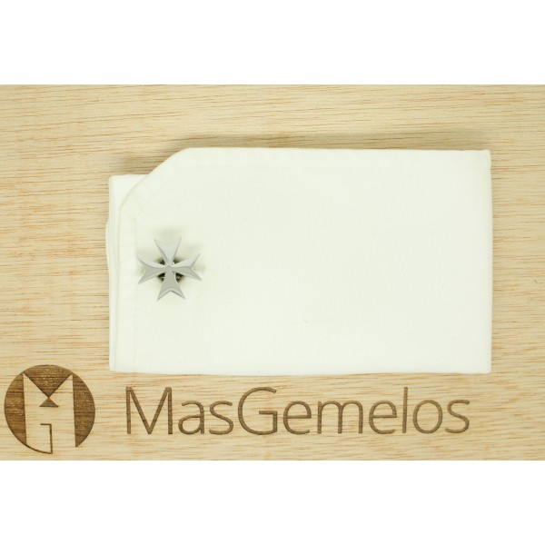 Gemelos para camisa Cruz de malta plateada