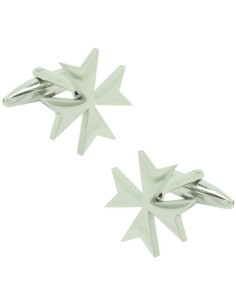 Boutons de manchette croix de Malte argentée