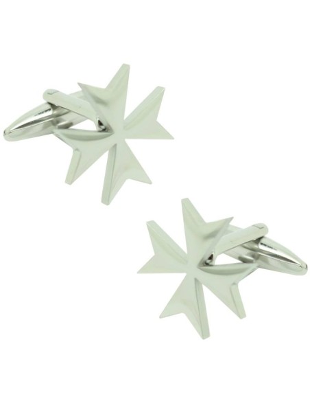 Boutons de manchette croix de Malte argentée