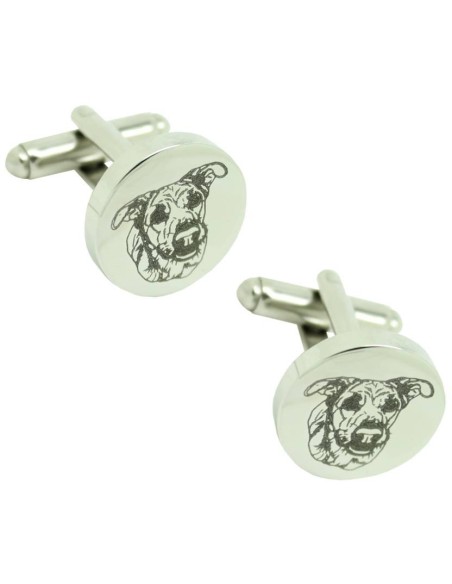 Boutons de manchette en acier personnalisés avec tête de chien personn