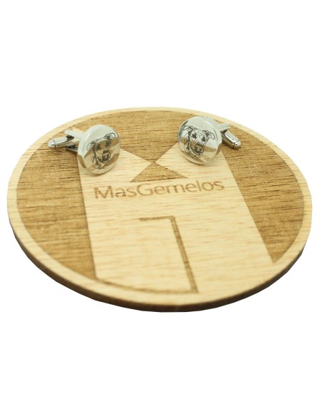Boutons de manchette en acier personnalisés avec tête de chien personn
