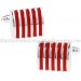 Gemelos Cuadrado Rayas Plata y Rojo