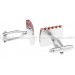 Silver and Red Striped Square Cufflinks