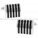 Silver and Black Striped Square Cufflinks 