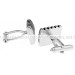 Silver and Black Striped Square Cufflinks 