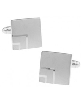 Gemelos Cuadrado Plateado