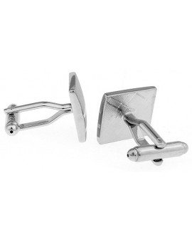 Gemelos Cuadrado Plateado  2