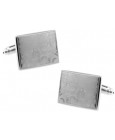 Silver Printed Floral Square Cufflinks