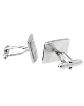 Silver Printed Floral Square Cufflinks 2