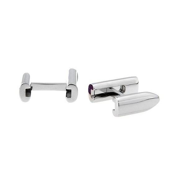 Purple Rectangle Cufflinks 