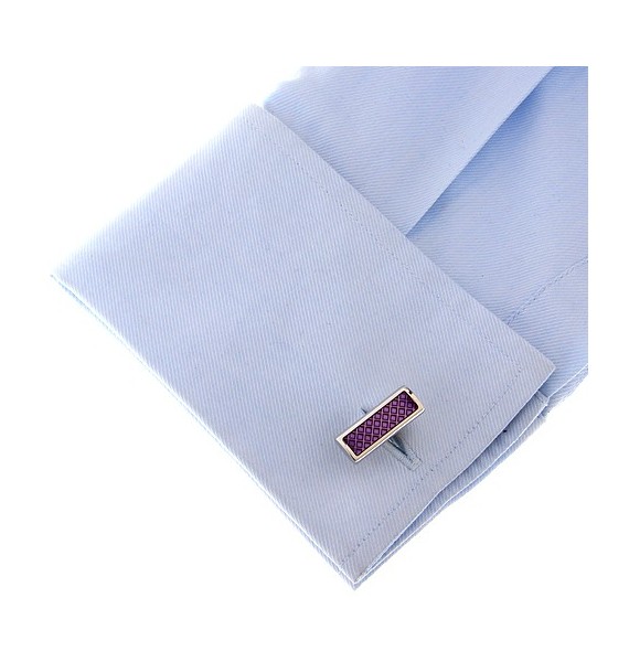 Purple Rectangle Cufflinks 