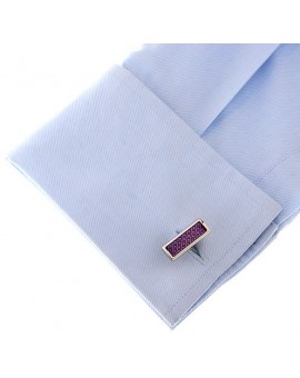 Purple Rectangle Cufflinks 