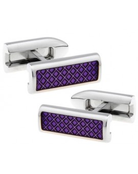 Purple Rectangle Cufflinks 
