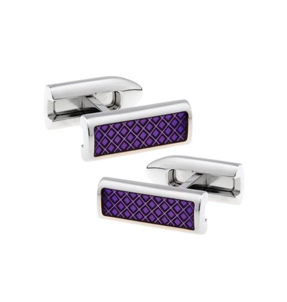 Purple Rectangle Cufflinks 