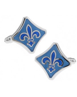 Blue Fleur de Lys Cufflinks 