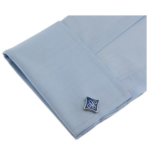 Blue Fleur de Lys Cufflinks 