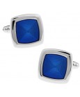 Blue Rounded Edge Square Cufflinks 