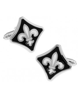 Black Fleur de Lys Cufflinks 