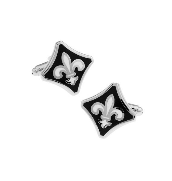 Black Fleur de Lys Cufflinks 