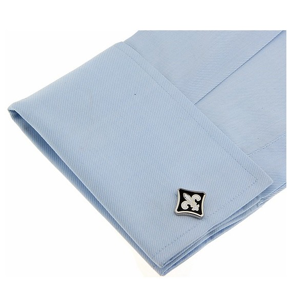 Black Fleur de Lys Cufflinks 