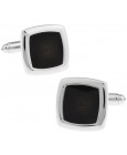 Black Rounded Edge Square Cufflinks 