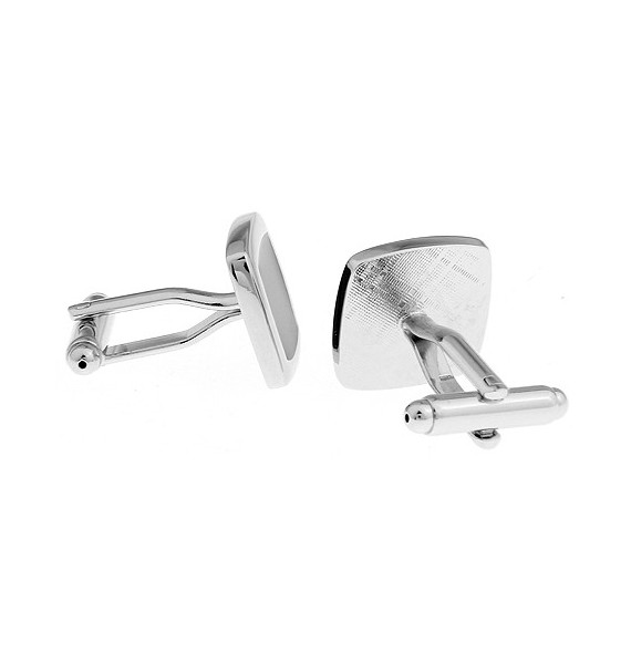 Black Rounded Edge Square Cufflinks 