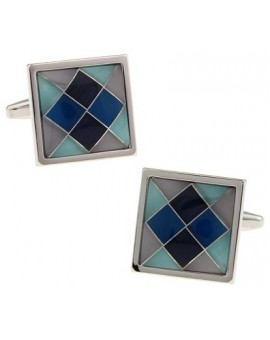 Multicolored Onyx Checker Cufflinks 