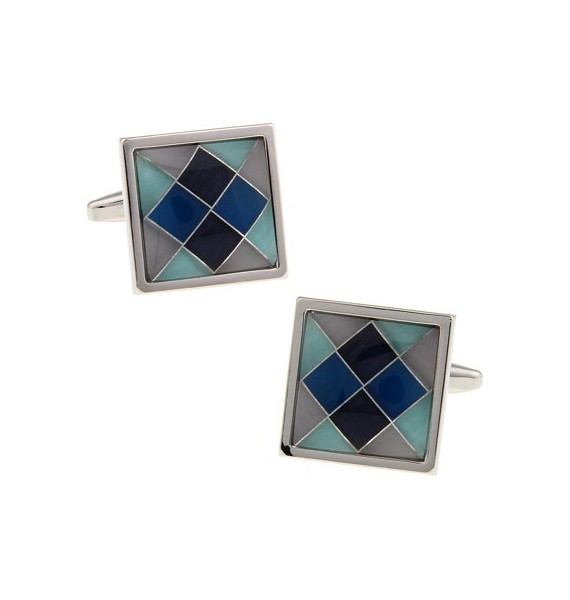 Multicolored Onyx Checker Cufflinks 