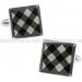 Black and White Onyx Square Tartan Cufflinks 