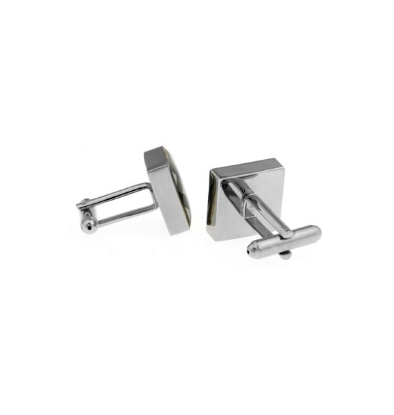Black and White Onyx Square Tartan Cufflinks 