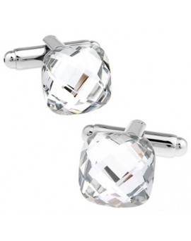 Big Diamond Cut Crystal Cufflinks 