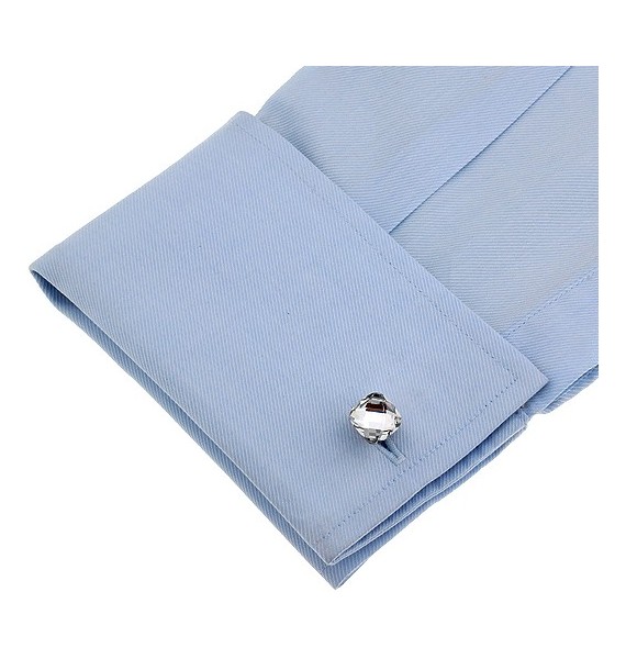 Big Diamond Cut Crystal Cufflinks 