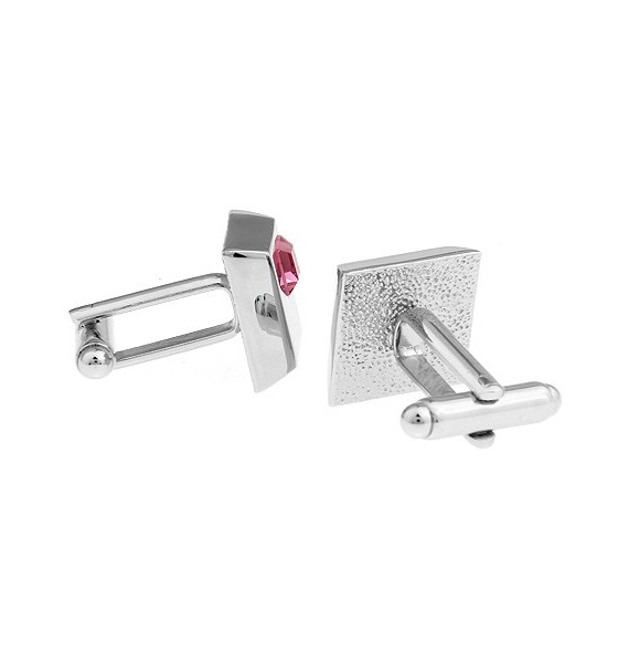 Pink Crystal Cufflinks 