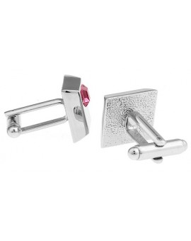 Pink Crystal Cufflinks 