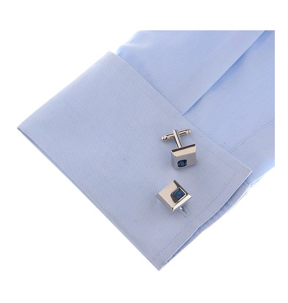Navy Crystal Cufflinks 