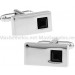 Black Crystal Rectangle Cufflinks 