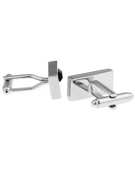 Black Crystal Rectangle Cufflinks 