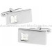 White Crystal Rectangle Cufflinks 