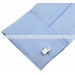 White Crystal Rectangle Cufflinks 