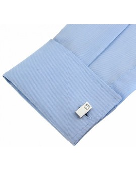 White Crystal Rectangle Cufflinks 