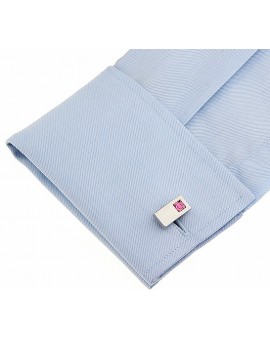 Pink Crystal Rectangle Cufflinks 