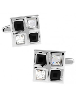 Black and White Checkered Cufflinks 