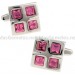 Pink Checkered Cufflinks 