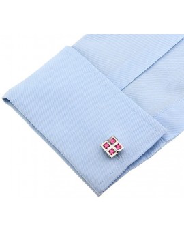 Pink Checkered Cufflinks 