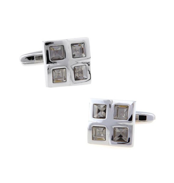 Grey Checkered Cufflinks 