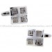 Grey Checkered Cufflinks 