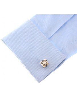 Grey Checkered Cufflinks 