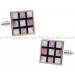 Pink Onyx Checker Cufflinks 