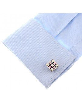 Pink Onyx Checker Cufflinks 