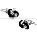 Black and Plated Knot Cufflinks 